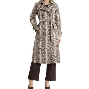 NEW Rebecca Minkoff Python Print Trench Coat!  Beige Snakeskin Double Breasted